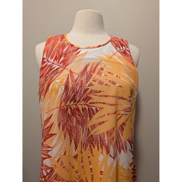 Calvin Klein Palm Print Sleeveless Summer/Spring Bright Dress size 14 - Picture 3 of 5